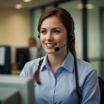 Unified Products and Services contact center agent assisting a customer over the phone