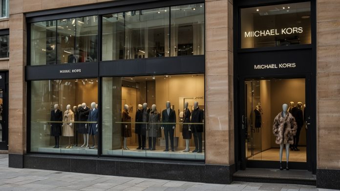 Shuttered Michael Kors Store on Buchanan Street, Glasgow A closed Michael Kors storefront on Buchanan Street in Glasgow, with covered windows and no visible signage, captured on a busy shopping day.