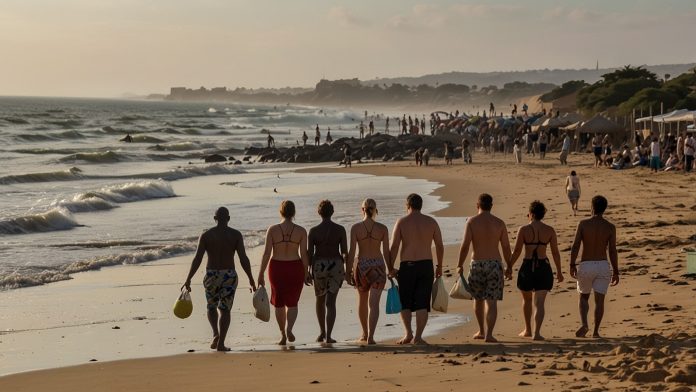 British Tourists Choose Africa Over Spain for Holidays British tourists relaxing on a North African beach as Spain’s resorts sit empty