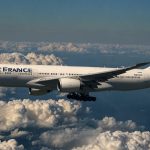 An Air France Airbus A350-900 soars over the Atlantic Ocean, captured mid-flight before its unexpected return to Paris due to missing Chicago landing clearance on June 28, 2025.
